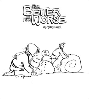 Lizzie builds a snowman